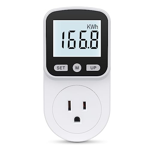 MECHEER Upgraded Watt Meter Power Meter Plug Home Energy Monitor Electricity Usage Monitor, Electrical Usage Monitor, Energy Voltage Amps Meter Tester with Backlight, Overload Protection, 8 Display Modes - Image 1