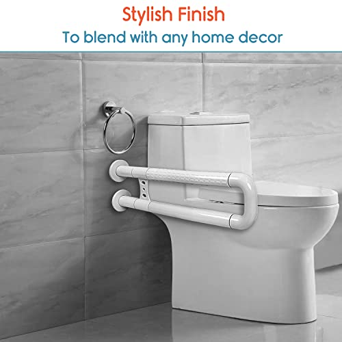 KosmoCare Stainless Steel Fixed Grab Bar with Anti-Slip Nylon Grip, Wall Mounted Fixed Grab Bar for Bathroom | Grab Bars for Toilet Senior Citizens | Toilet Grab bar for Elderly - Image 2