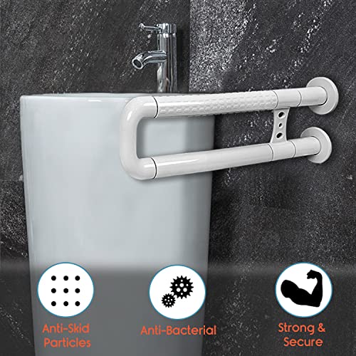 KosmoCare Stainless Steel Fixed Grab Bar with Anti-Slip Nylon Grip, Wall Mounted Fixed Grab Bar for Bathroom | Grab Bars for Toilet Senior Citizens | Toilet Grab bar for Elderly - Image 3