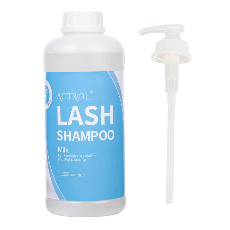 Eyelash Extension Cleanser Milk 1L Natural Lash Extension Shampoo Professional Eyelid Foaming Cleanser Paraben  Sulfate Free Nonlrritating with Salon and Home Care