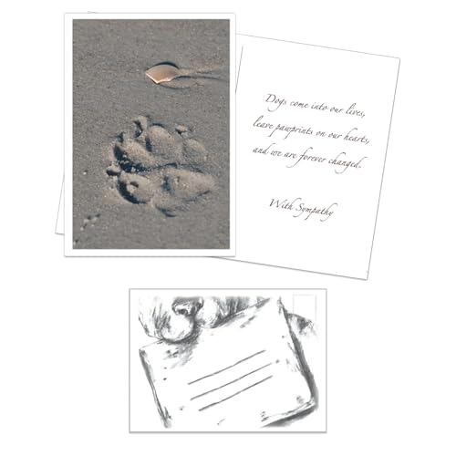 Dog Speak Pet Sympathy Card Paw Print in the Sand Pet Loss Condolence & Remembrance Card for Dog Owner - Image 2