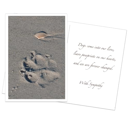Dog Speak Pet Sympathy Card Paw Print in the Sand Pet Loss Condolence & Remembrance Card for Dog Owner - Image 1