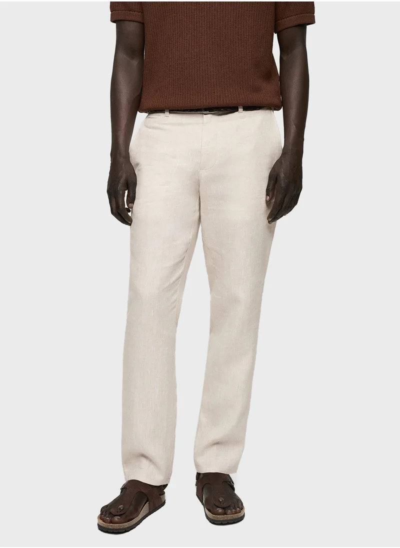 Mango Man Oyster Straight Fit Pants