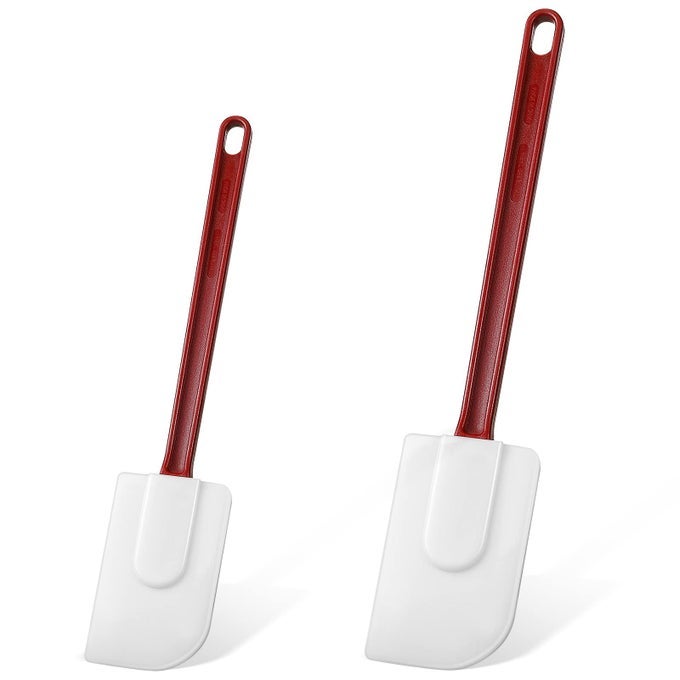 2 PCS HEAT RESISTANT RUBBER SPATULA 10 INCH 14 INCH COMMERCIAL SILICONE SPATULA SCRAPER SET FOR KITCHEN USE COOKING SILICONE COOKING UTENSILS SETS