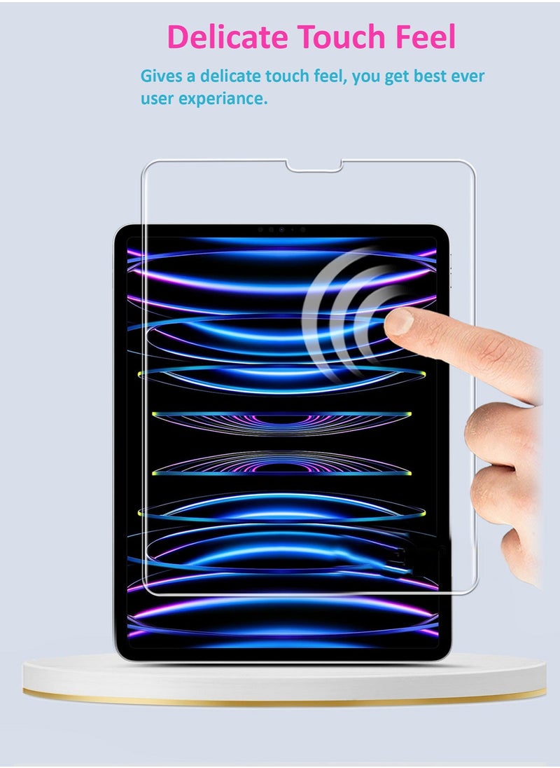 Wtech - Pure Vision Series Curved Edges Full Coverage Anti-Reflection HD Tempered Glass Screen Protector For Apple iPad Pro 12.9 2022 Clear - Image 1