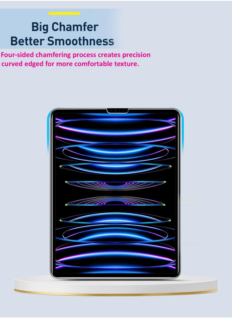 Wtech - Pure Vision Series Curved Edges Full Coverage Anti-Reflection HD Tempered Glass Screen Protector For Apple iPad Pro 12.9 2022 Clear - Image 1
