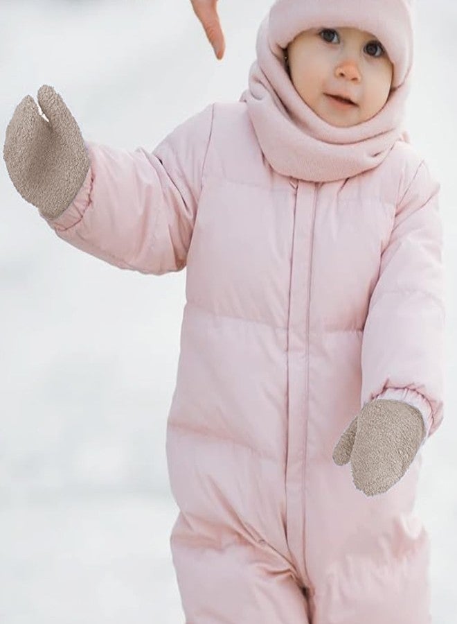 PLZSITDOWN Kid Magic Mittens Gloves Toddler Stretch Full Finger Solid Winter Protection Warm Knit Gloves for Boys Girls Khaki - Image 3