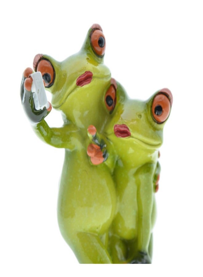 Queemie Creative Selfie Frog Couple Resin Statues, Romantic Frogs Lovers Ornament Sculptures for Outdoor Desk Entryway Bookshelf Bar Home Decorations Gifts - Image 3