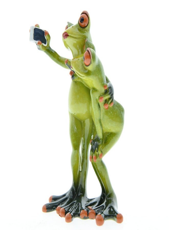 Queemie Creative Selfie Frog Couple Resin Statues, Romantic Frogs Lovers Ornament Sculptures for Outdoor Desk Entryway Bookshelf Bar Home Decorations Gifts - Image 4