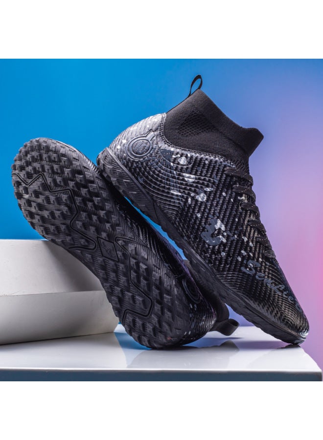 High-top Soccer Shoes For Boys And Girls, Turf Shoes Tf, Adult Training Shoes, Breathable And Anti-slip Long Studs Professional Sports Shoes