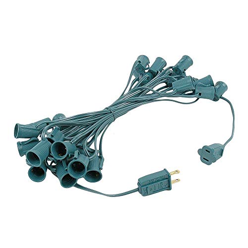 Novelty Lights C9 Clear Christmas String Light Set - 25 Foot, Indoor/Outdoor, Dimmable, Green Wire - Image 3