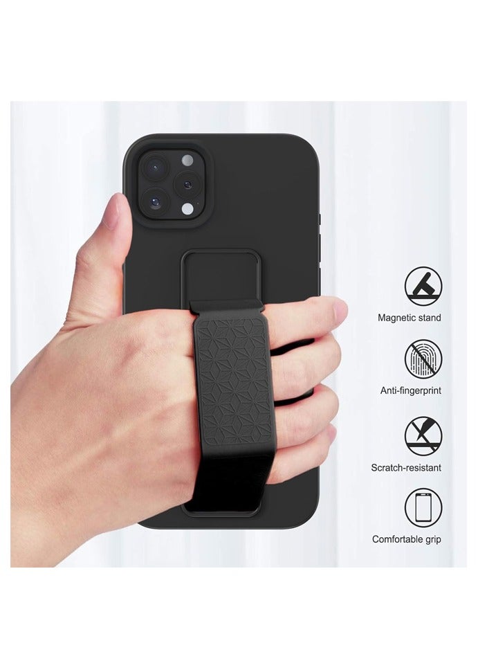 Silicone Kickstand Case Compatible with iPhone 16 Pro, Vertical and Horizontal Stand Hand Strap Metal Kickstand Cover - Image 5