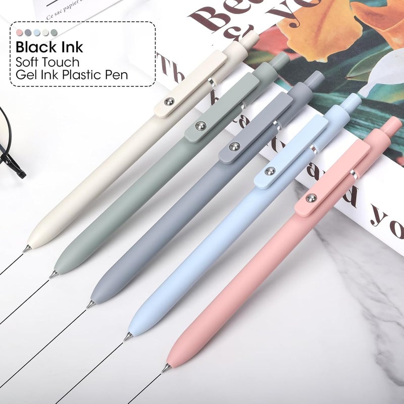 FIOVER Gel Pens, 10pcs 0.5mm Quick Dry Black Ink Fine Point Smooth Writing Pens for Journaling Note Taking High-End Series Ballpoint for Office School Supplies(10pcs Morandi) - Image 2