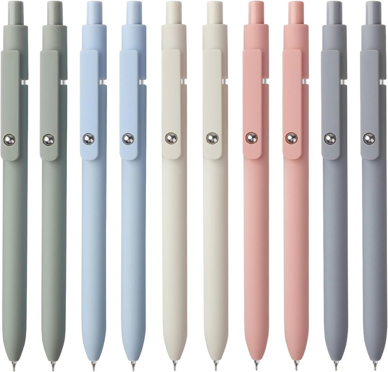 FIOVER Gel Pens, 10pcs 0.5mm Quick Dry Black Ink Fine Point Smooth Writing Pens for Journaling Note Taking High-End Series Ballpoint for Office School Supplies(10pcs Morandi) - Image 1