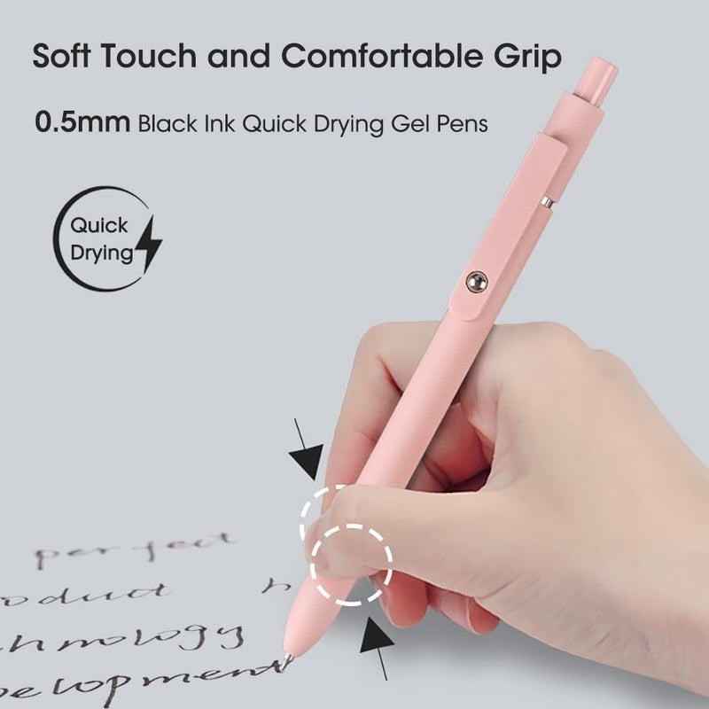 FIOVER Gel Pens, 10pcs 0.5mm Quick Dry Black Ink Fine Point Smooth Writing Pens for Journaling Note Taking High-End Series Ballpoint for Office School Supplies(10pcs Morandi) - Image 5