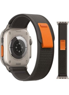 Pro Performance Trail Loop Band Compatible With Apple Watch 45mm, Nylon Sport Replacement Strap Compatible With IWatch Series 8 Gray Black
