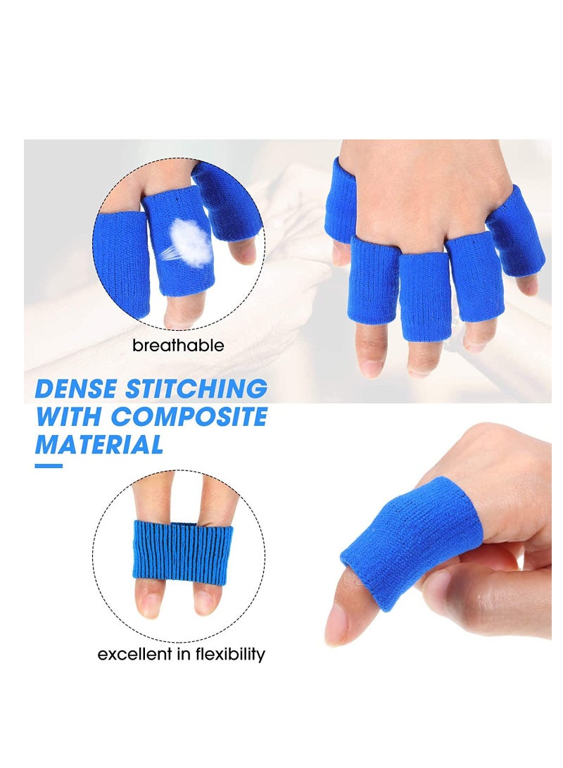 SYOSI 3Pieces Finger Splints, Metal Finger Support Finger Stabilizer in 3 Sizes and 20 Pieces Finger Sleeves Protectors Thumb Brace Support Elastic Compression Protector for Sports - Image 2