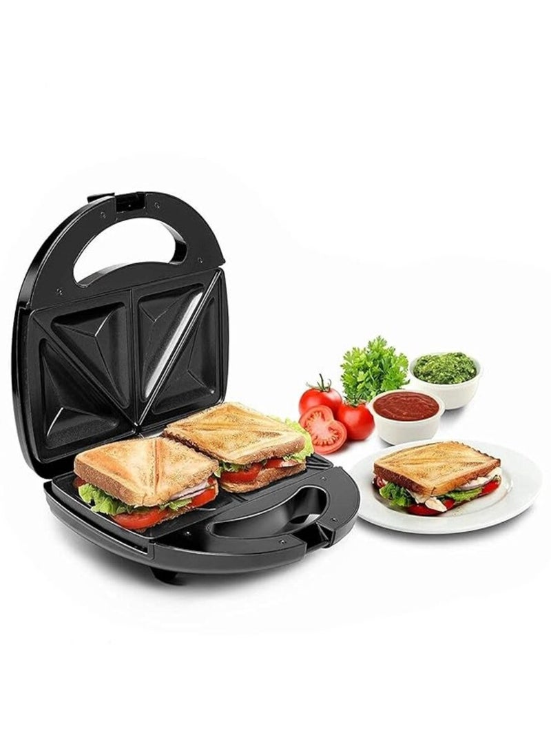 Generic - 2 Slice Sandwich Toaster with Non-Stick Plate, Overheat Protection, Power On/Off Indicator, Sandwich Maker - Image 1