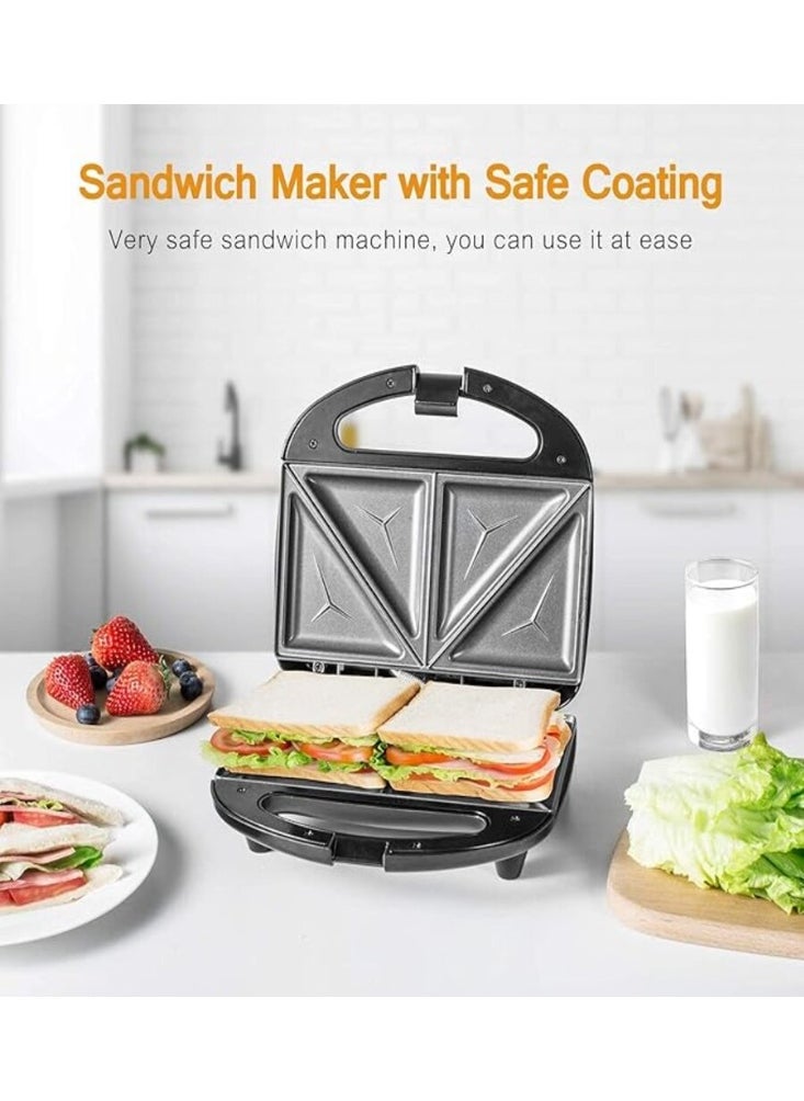 Generic - 2 Slice Sandwich Toaster with Non-Stick Plate, Overheat Protection, Power On/Off Indicator, Sandwich Maker - Image 1