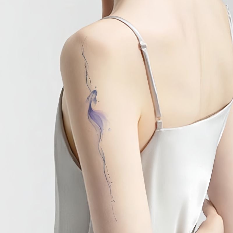 Flower Koi Color Tattoo Sticker High Color Value Sweet Cool Pure Girl Heart Good Luck Arm Waterproof Ins - Image 3