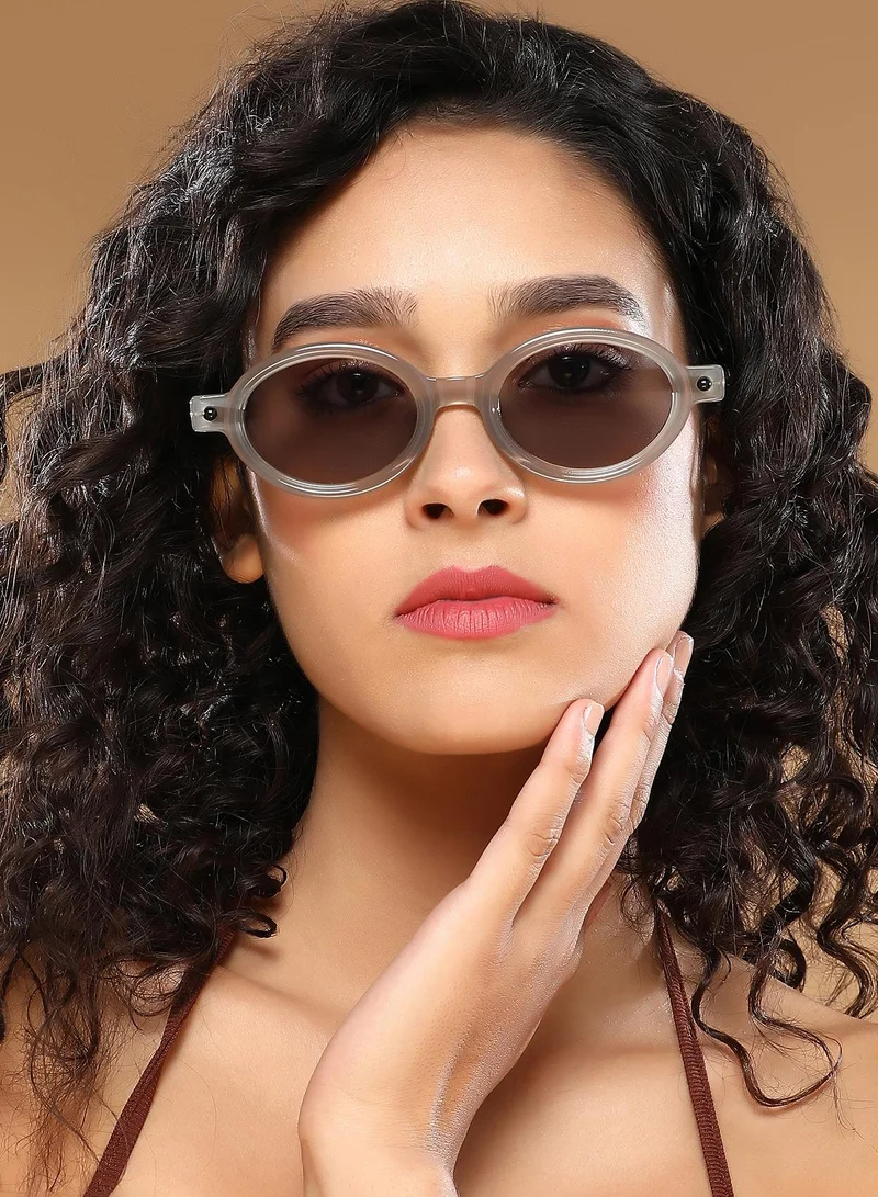 Haute Sauce Polarized Full Rim Oval Sunglasses For Women