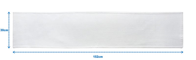 Airwill Cotton Plain White Designed Solid Pattern Table Runner Length 152cm (White, Pack of 1) - Image 2