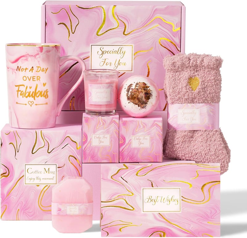 NARUBY Birthday Gifts for Women Spa Gift Baskets Unique Gift Ideas Get Well Soon Gifts for Women Friendship for Her Mom Sister Wife Best Friends Female Happy Birthday Gift box for Women Who Have Everything - Image 1