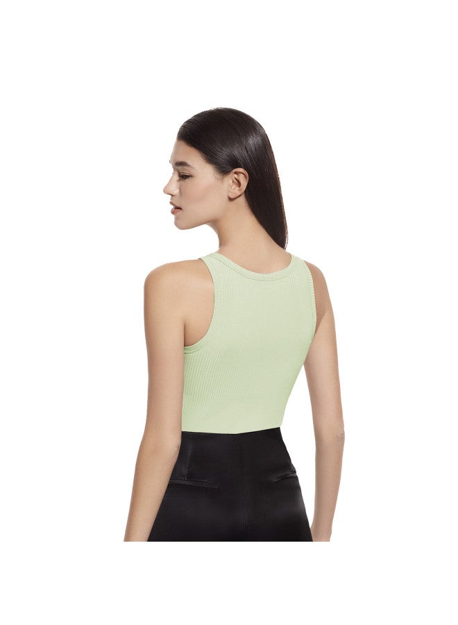 ubras Ribbed Moisture-Wicking Breathable Built-In Bra Tank Top For Women - Image 3