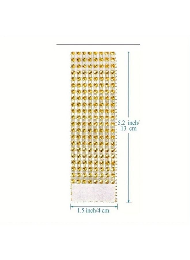 30pcs Silvery European Style Hollow 8 Row Rhinestone Napkin Rings for Wedding Banquet Dining Decor - Image 5