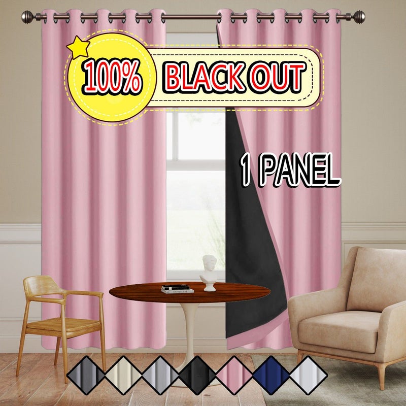 Gray White Polyester Blackout Curtain With Grommet Holes Lightweight Sunproof Heat Insulating For Darkening Room For Living Bedroom Single Panel 140cm By 245cm - Image 1