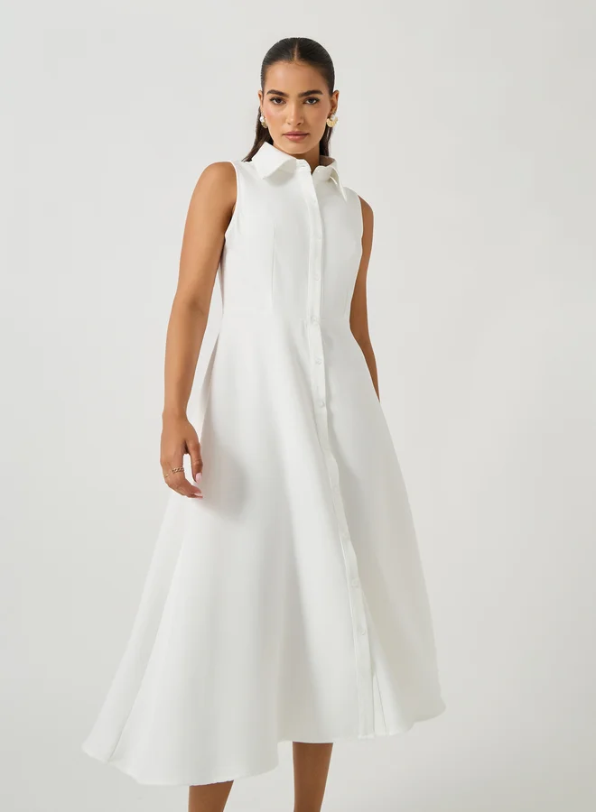 Styli Sleeveless White Dress