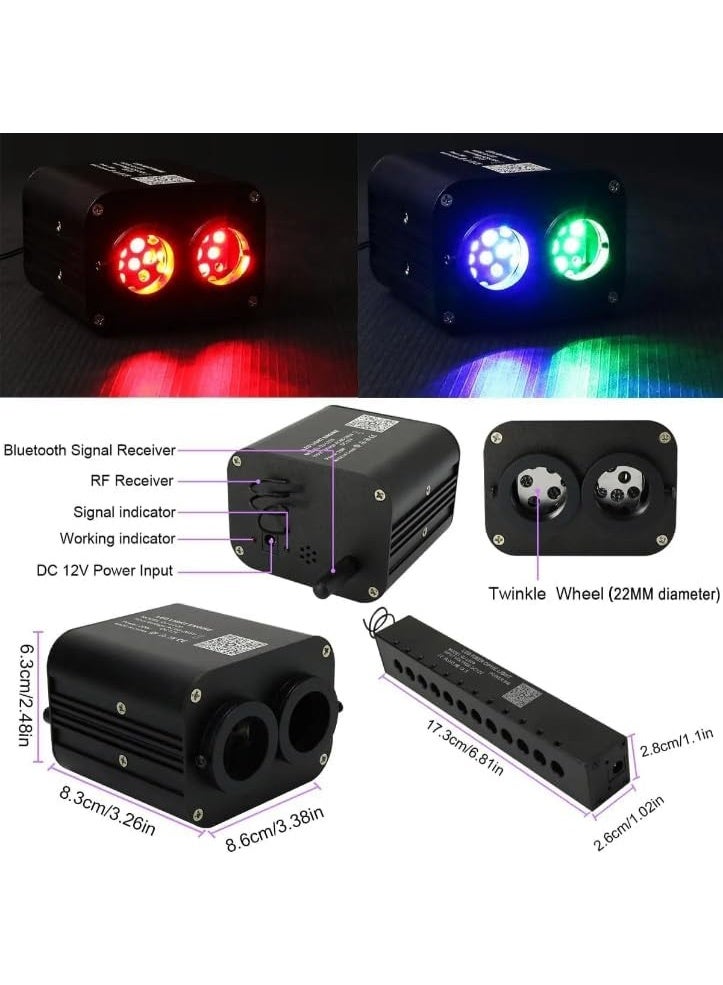 Smart One 6W RGBW Fiber Optic Meteor Shooting Star Ceiling Light Kit – 450pcs × 0.03in × 9.8ft Fiber Strands, Sound-Activated with Bluetooth & APP Remote Control, Starlight Headliner for Home or Car Roof Decoration - Image 2