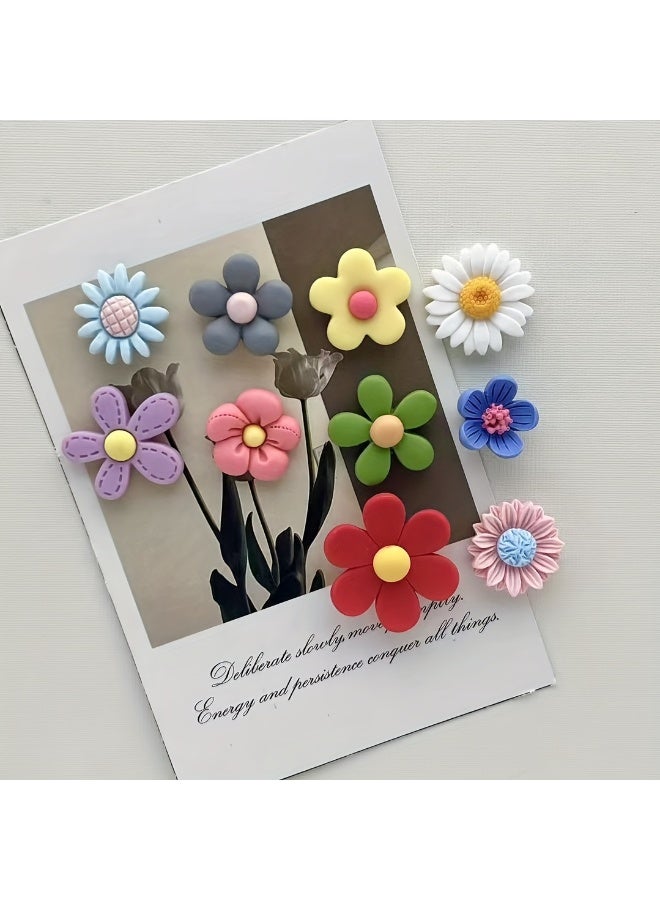 10 Cute Flower Refrigerator Magnets , Cute  Decorative Magnetic Stickers , Suitable for Whiteboards, Offices, Kitchens, Dormitories, and Home Decoration Essentials  - Image 2