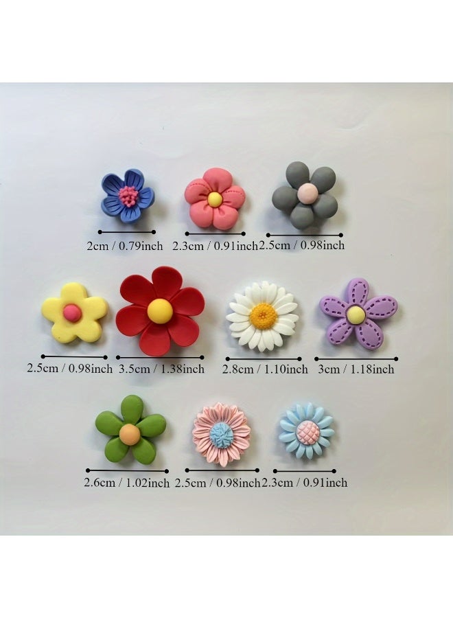 10 Cute Flower Refrigerator Magnets , Cute  Decorative Magnetic Stickers , Suitable for Whiteboards, Offices, Kitchens, Dormitories, and Home Decoration Essentials  - Image 4