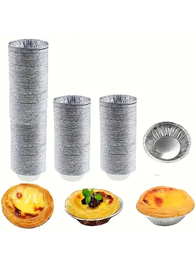 Tin Foil Egg Tart Mold 100 Pieces Premium Aluminum Pie Baking Cups Disposable Dessert Containers Perfect For Cake Cupcake Party Birthday Christmas Holiday Celebrations - Image 5