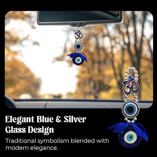 GJ OM Evil Eye Hanging for Home & Car | Door Hanging Showpiece for Good Luck & Prosperity | Decorative Charm for Office, Shop, Mandir & Home Entrance - Blue - Image 3