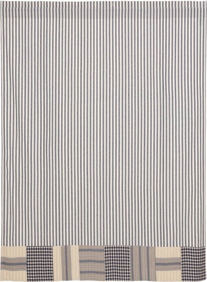 Piper Classics Doylestown Blue Ticking Shower Curtain w/Block Border, 72x72, Blue & Cream Checks, Grain Sack and Ticking Stripes, Rustic Farmhouse, Country, Cottage Bathroom - Image 3