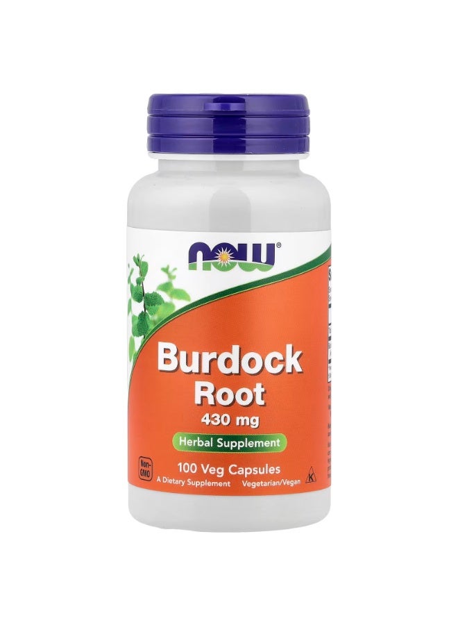 now Burdock Root, 430 mg, 100 Veg Capsules - Image 1