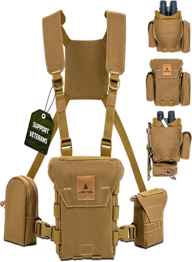 Lone Trail binocular harness chest pack bino harness With rangefinder pouch hunting chest rig Binocular Case Bino Pack - Image 1