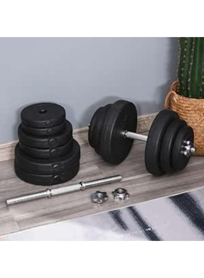 Generic Adjustable cap dumbbells with training gloves set - black, 40 kg