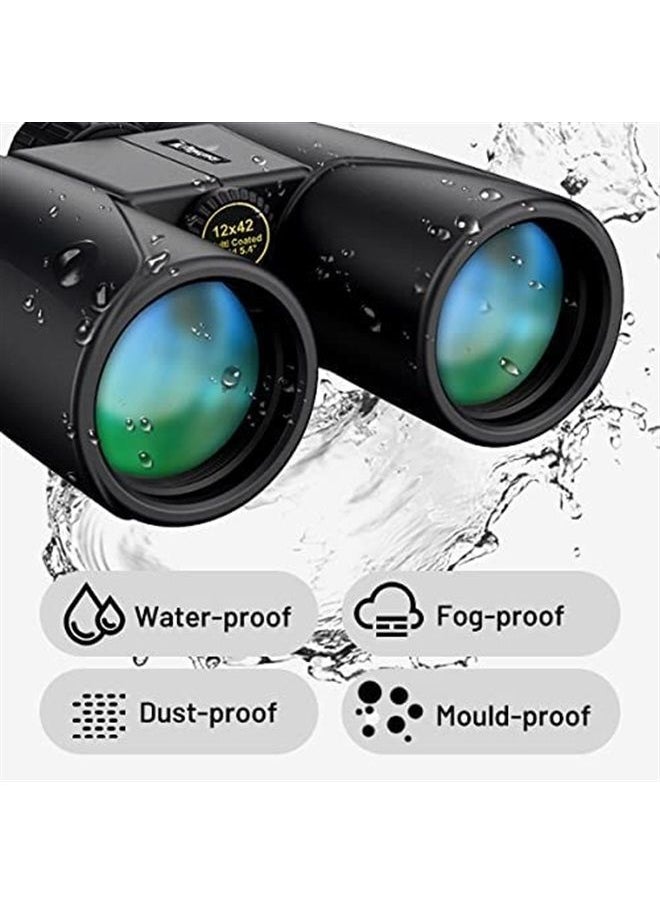 Kylietech 12X42 Binoculars for Adults with Universal Phone Adapter, HD Waterproof Fogproof Compact Binoculars for Bird Watching, Hunting, Hiking, Sports, and Concerts with BAK4 Prism FMC Lens  - Image 3
