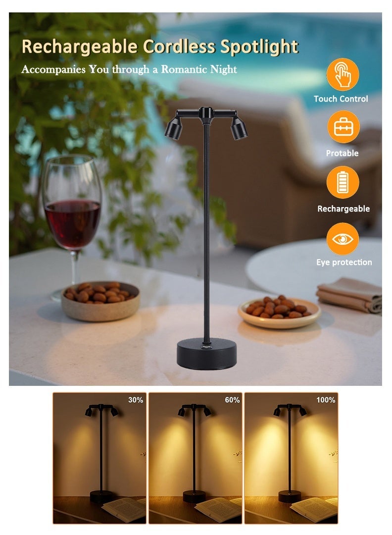 كشاف محمول قابل لإعادة الشحن، كشاف طاولة للإضاءة الزخرفية للصور النباتية وعرض المجوهرات ونماذج العرض في الخزائن ومصباح الطاولة للمنزل وغرفة الطعام والمطعم وبار العشاء الدافئ - Image 1