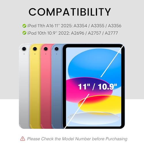 OYEEICE for iPad 11th (A16) &10th Generation Case with Keyboard - 7 Color Backlit Wireless Detachable Folio Keyboard Cover with Pencil Holder for iPad 11 inch A16 2025 10th Gen 10.9'' 2022 - Black - Image 2