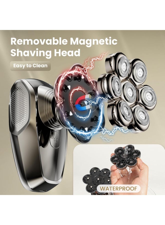 7D Head Shavers for Bald Men, Detachable Head Shaver LED Display Dry/Wet Bald Head Shavers for Men, IPX7 Waterproof Head Shavers for Men with Type-C Charge - Image 2