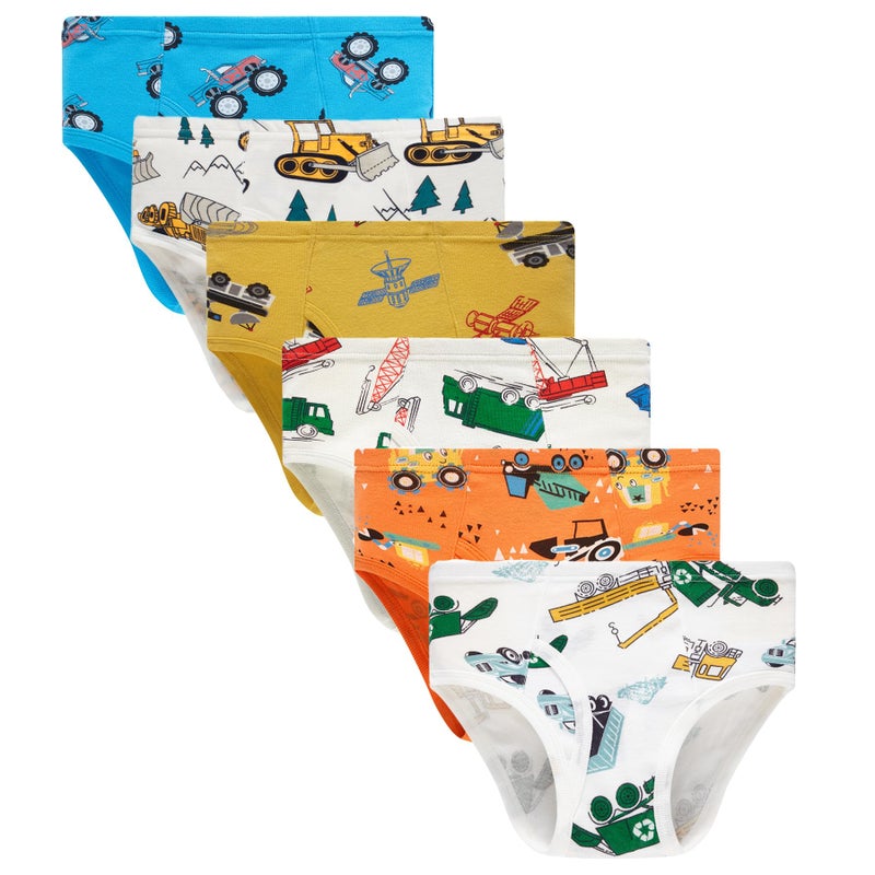 Boboking Little Boys Underwear Space Truck Toddler Briefs (Pack of 6) 5yrs