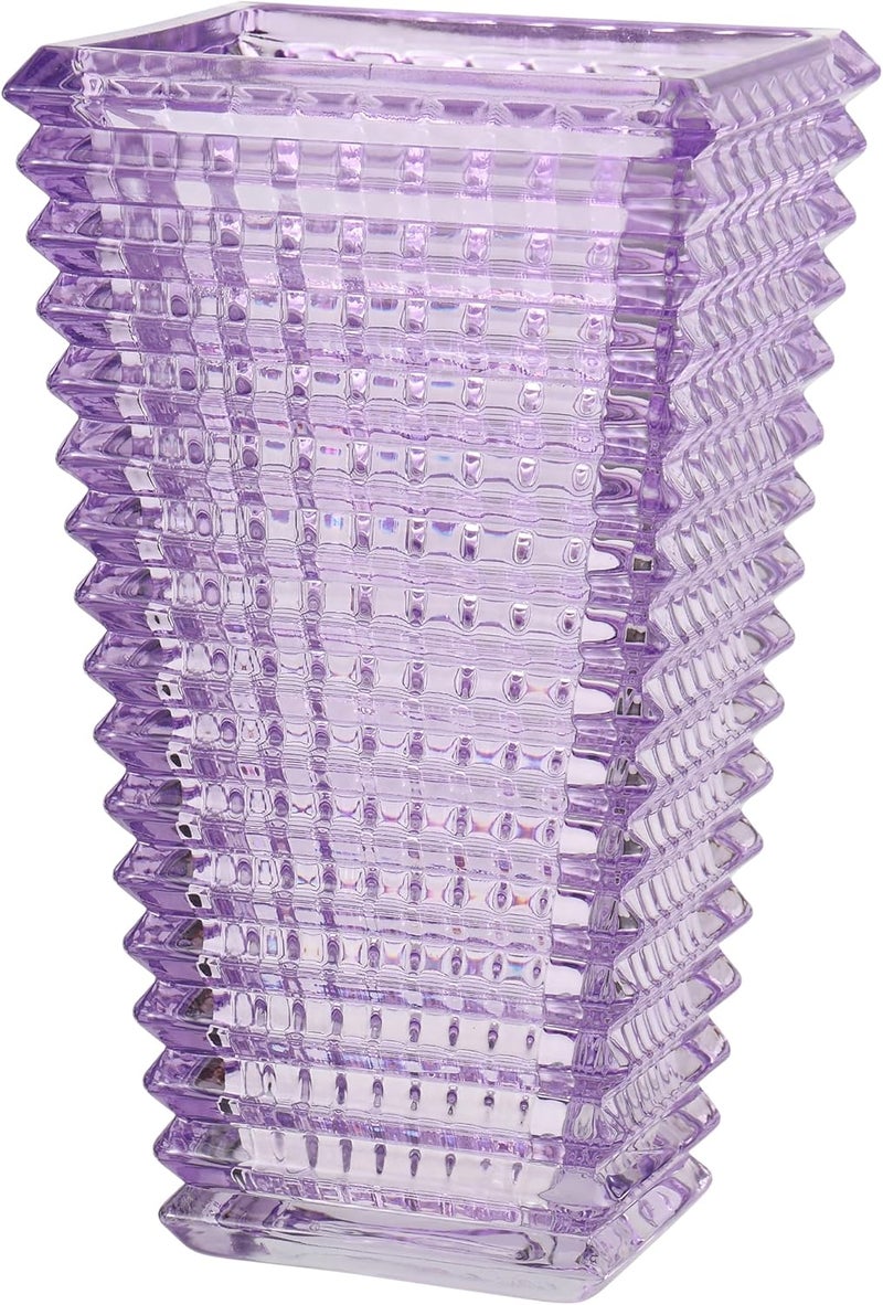 mcmcncuiu Crystal Glass Vase, Large Crystal Vases for Flowers, Large Flower Vase, Purple Modern Vases for Living Room, Bedroom, Kitchen, Dining Table, Mantle, Wedding, 11 Inches - Image 1