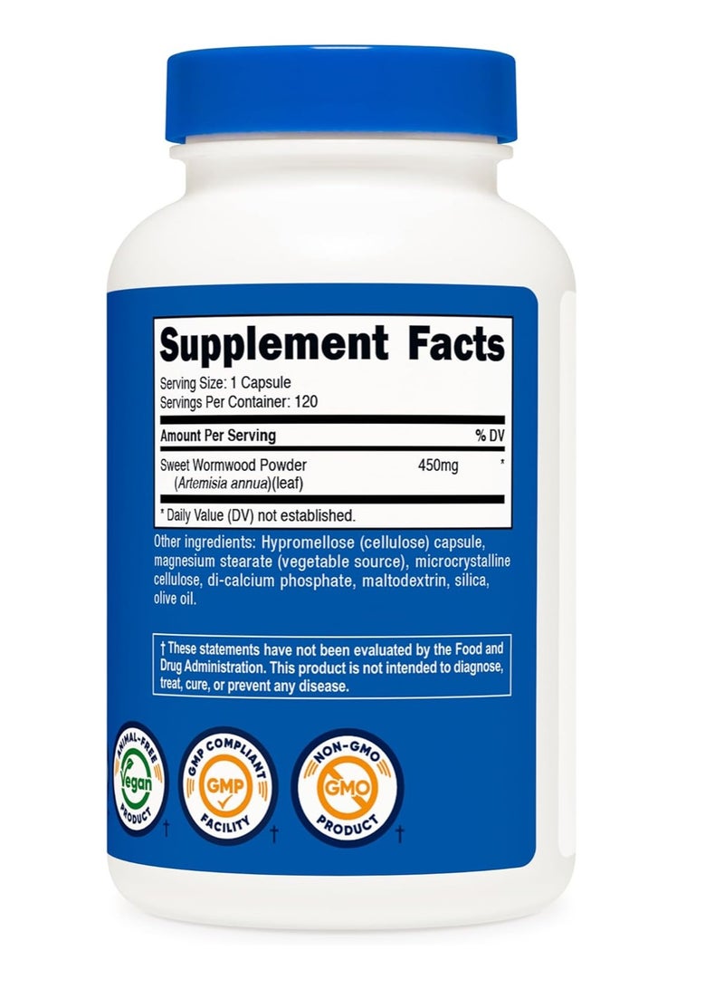 Nutricost Wormwood Capsules 450mg 120 Caps - Image 4