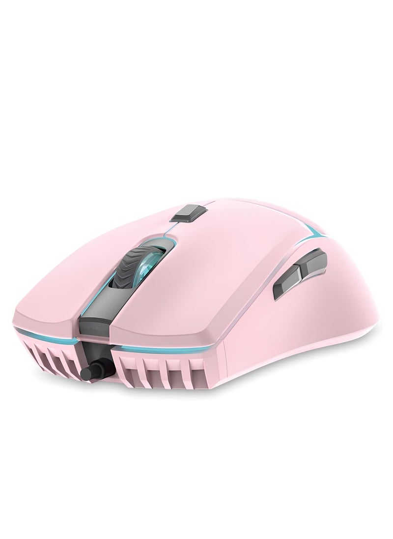 Generic - Fantech Crypto VX7 Gaming Mouse - 8000 DPI - Ambidextrous Design –MACRO- RGB Lighting - 1.8m Cable - 84g-PINK - Image 1