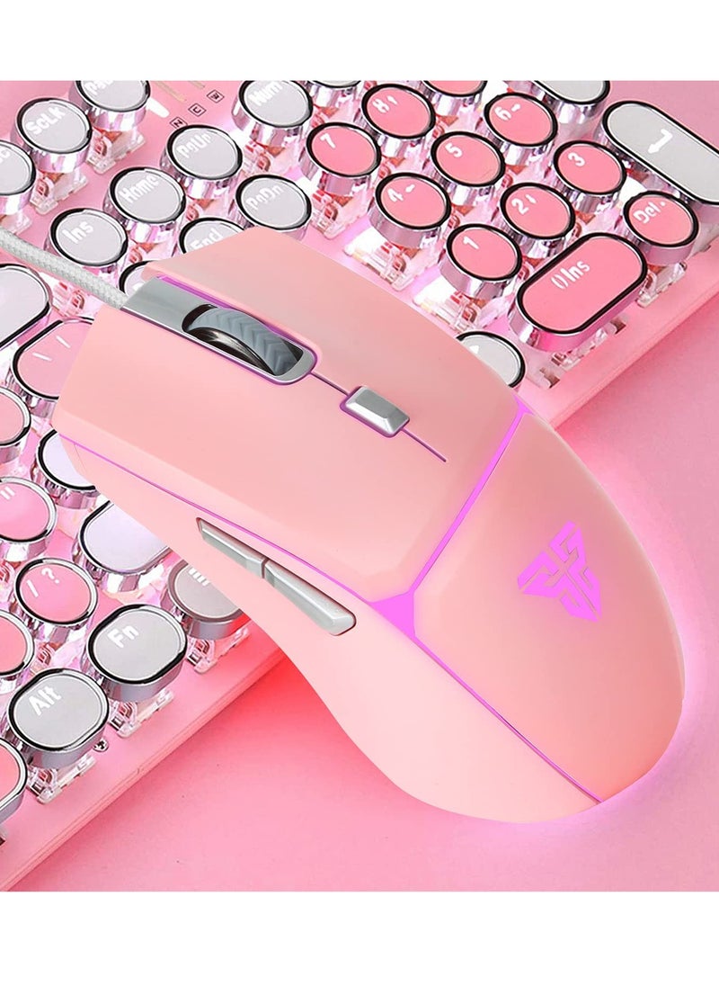 Generic - Fantech Crypto VX7 Gaming Mouse - 8000 DPI - Ambidextrous Design –MACRO- RGB Lighting - 1.8m Cable - 84g-PINK - Image 1