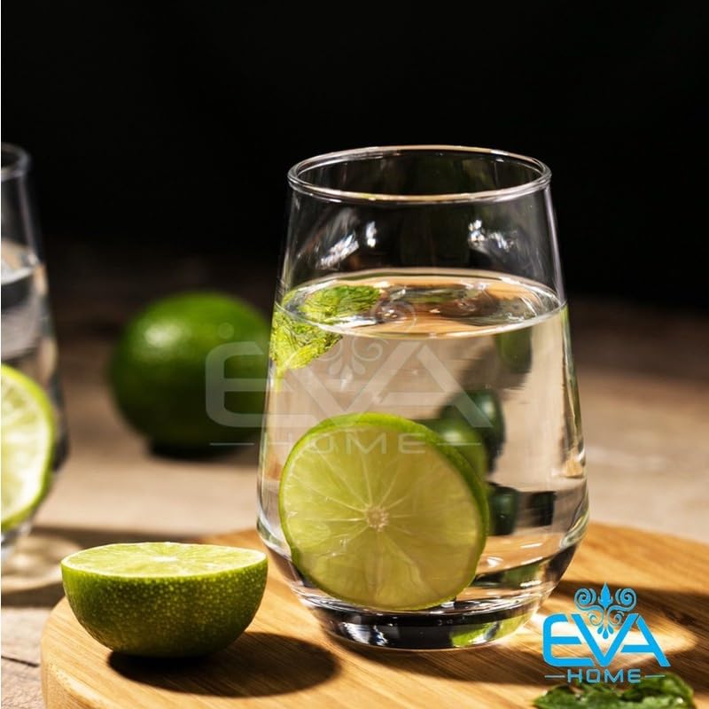 Mivana Premium Juice Glasses Drinking Glasses, Highball Lead-Free Glasses, Tumblers for Water, Juice, Beer, Cocktail and Mixed Drinks - Pieces, Transparent (Juice Glasses, 2 Count (Pack of 1)) 400 ml - Image 2